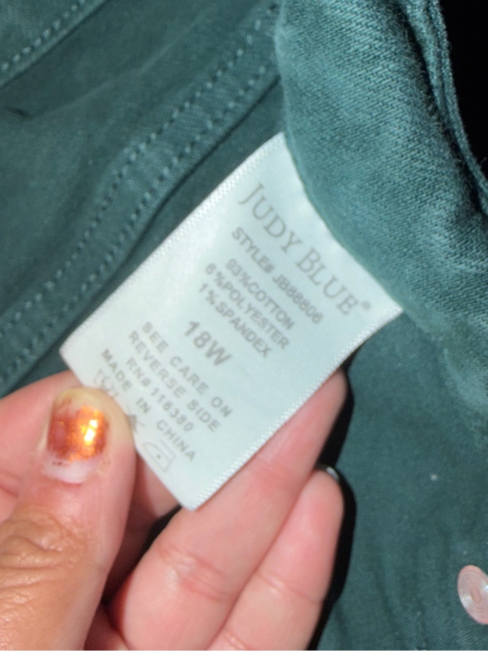 Judy Blue Dark Teal Wide Leg Jeans - Picture 3 of 4
